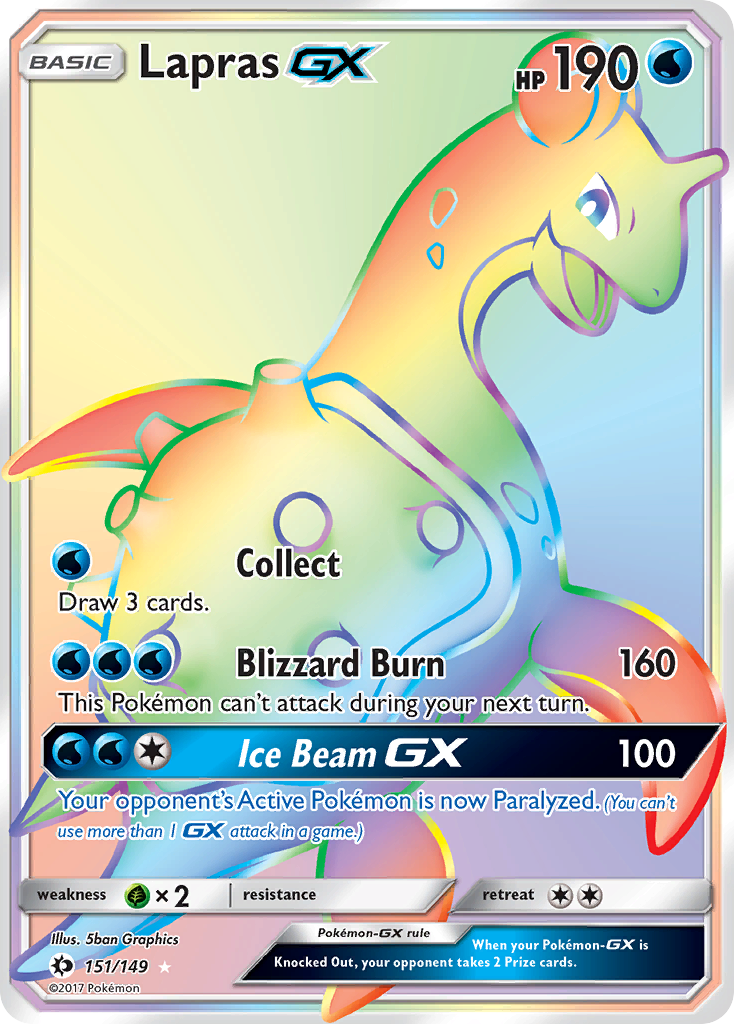 Sun & Moon Secret Rare Lapras GX #151/149